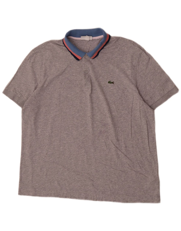 Lacoste Mens Regular Fit Polo Shirt Size 7 2XL Grey Flecked Cotton