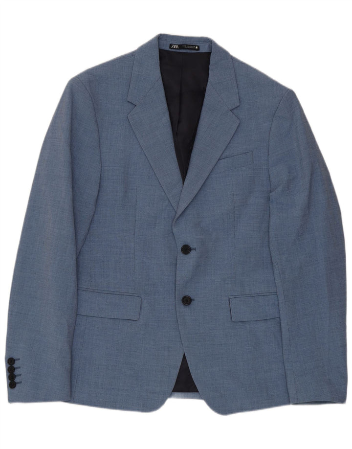 Zara Herre 2-knaps blazerjakke EU 50 Medium Blue