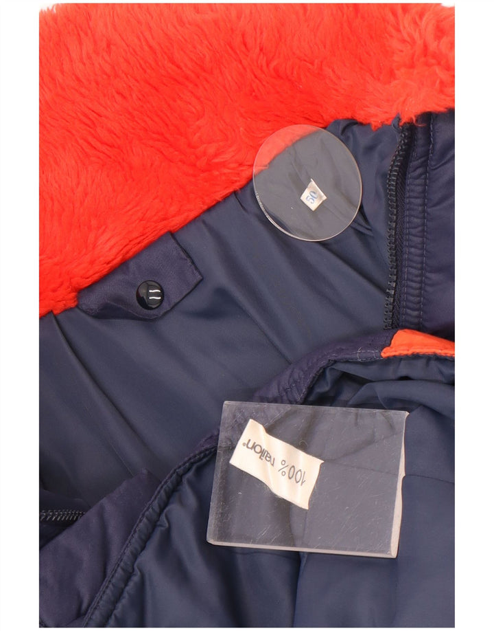 Vintage vindjakke til kvinder IT 50 XL Marineblå Colourblock Nylon