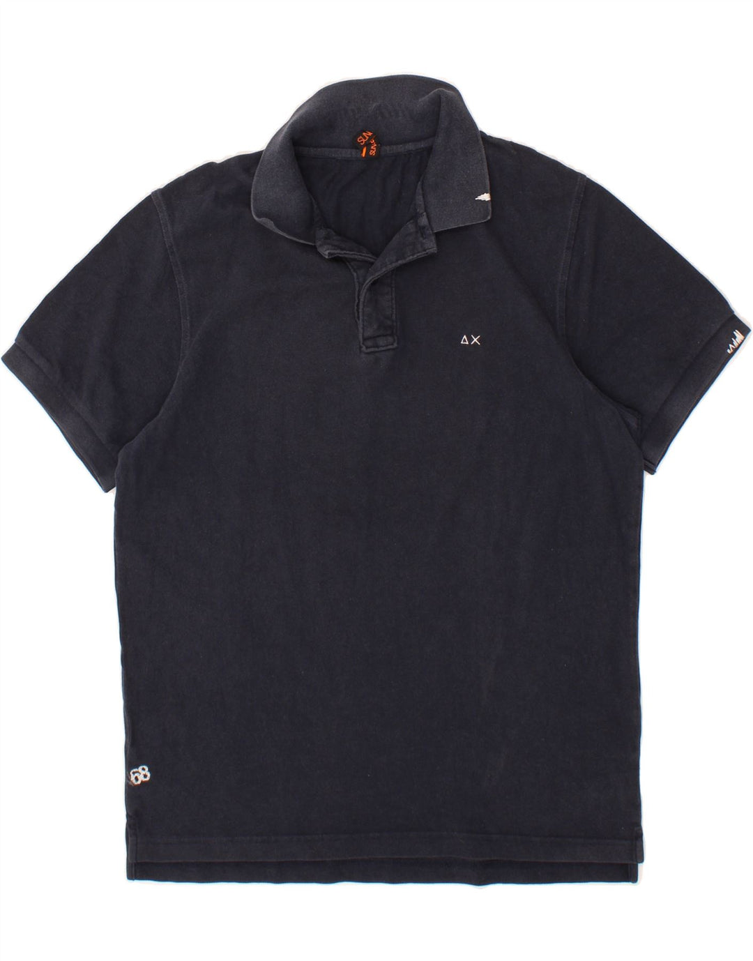 SUN68 Mens Polo Shirt Large Navy Blue Cotton Vintage Sun68 and Second-Hand Sun68 from Messina Hembry 