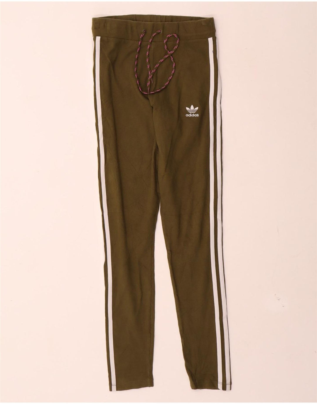 Adidas Dame Leggings UK 8 Small Khaki Cotton