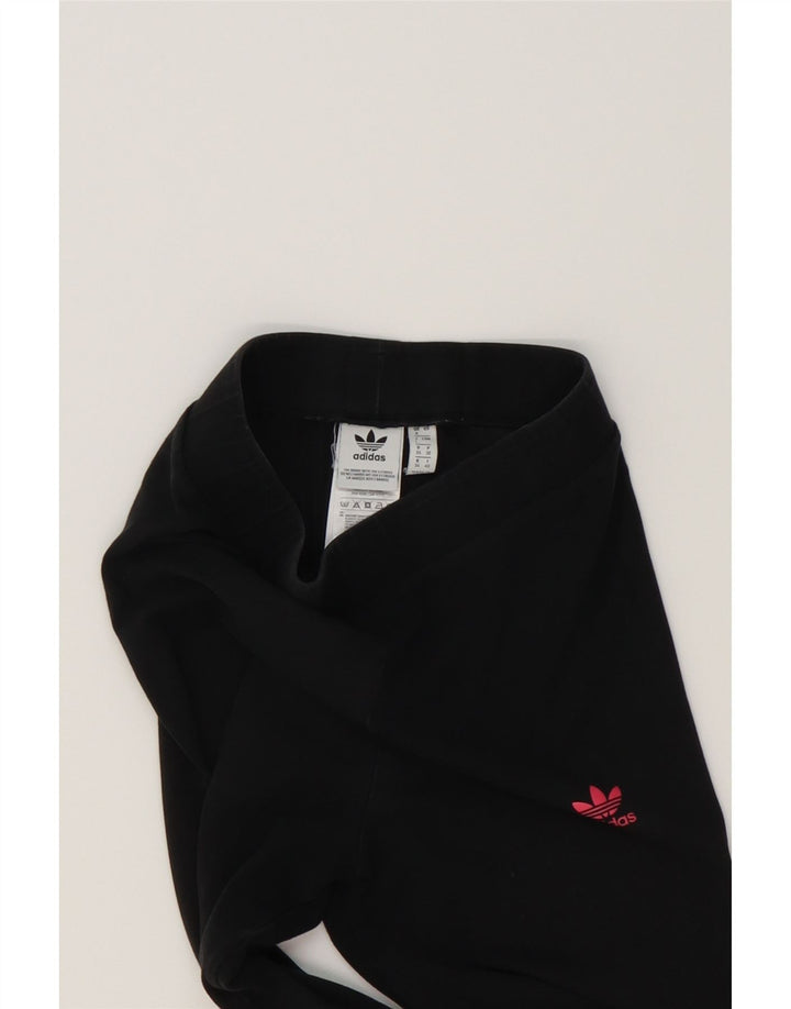 ADIDAS Womens Graphic Leggings UK 8 Small  Black Cotton Vintage Adidas and Second-Hand Adidas from Messina Hembry 