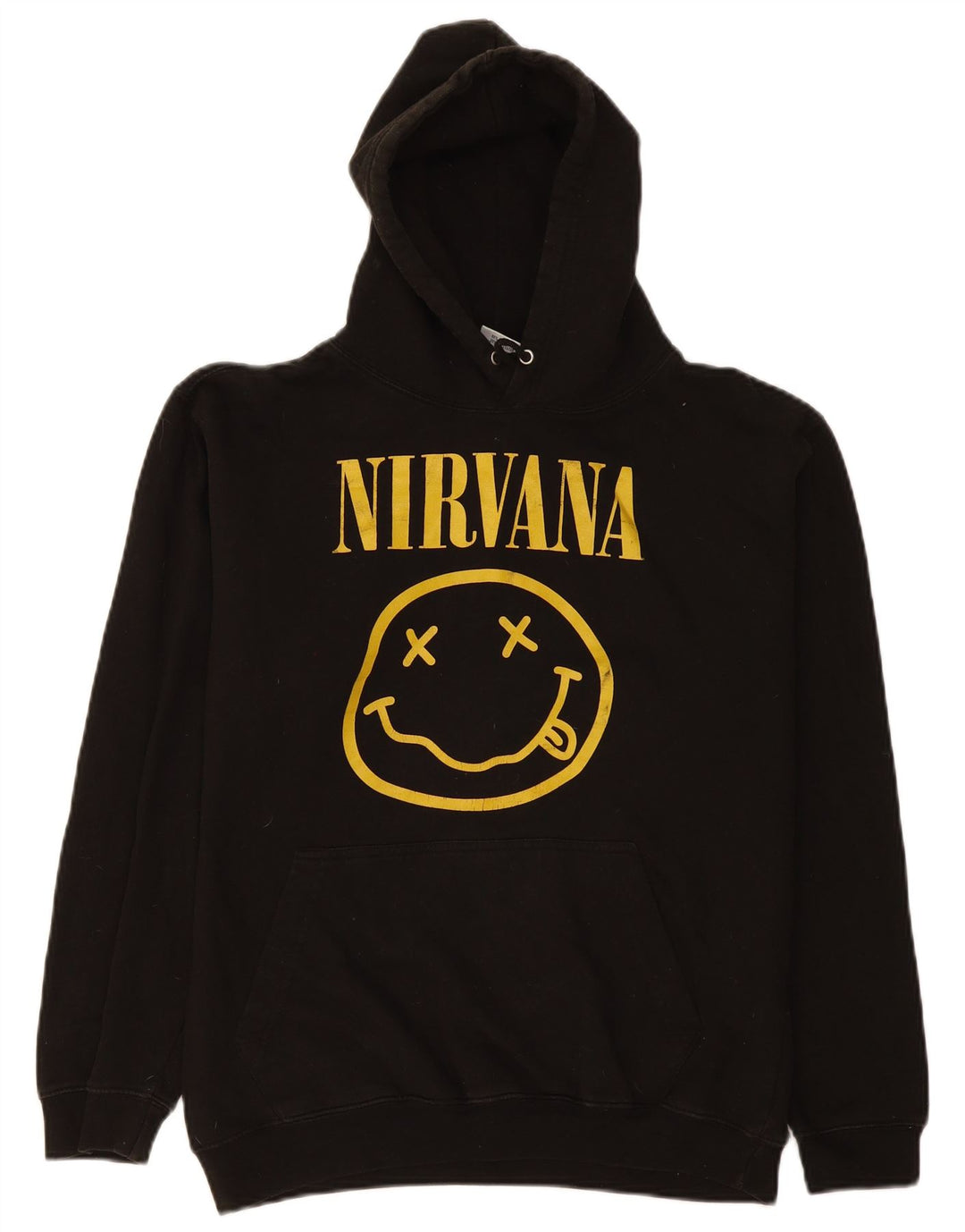 Vintage Nirvana grafisk hættetrøje til mænd mellem sort bomuld