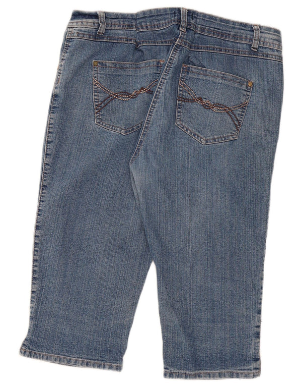 M&Co Dame Bermuda Denim Shorts UK 16 Large W34 Blue Cotton