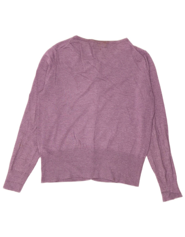 Marks & Spencer Dame Cardigan Sweater UK 16 Large Purple Viscose