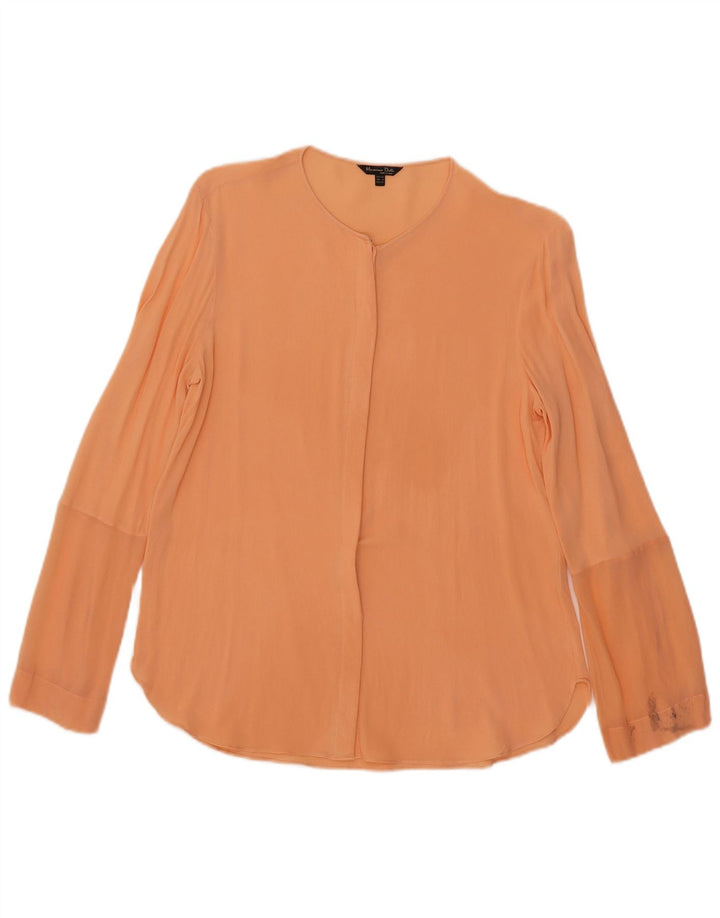 Massimo Dutti Dame Se Through Shirt Bluse EU 40 Medium Orange