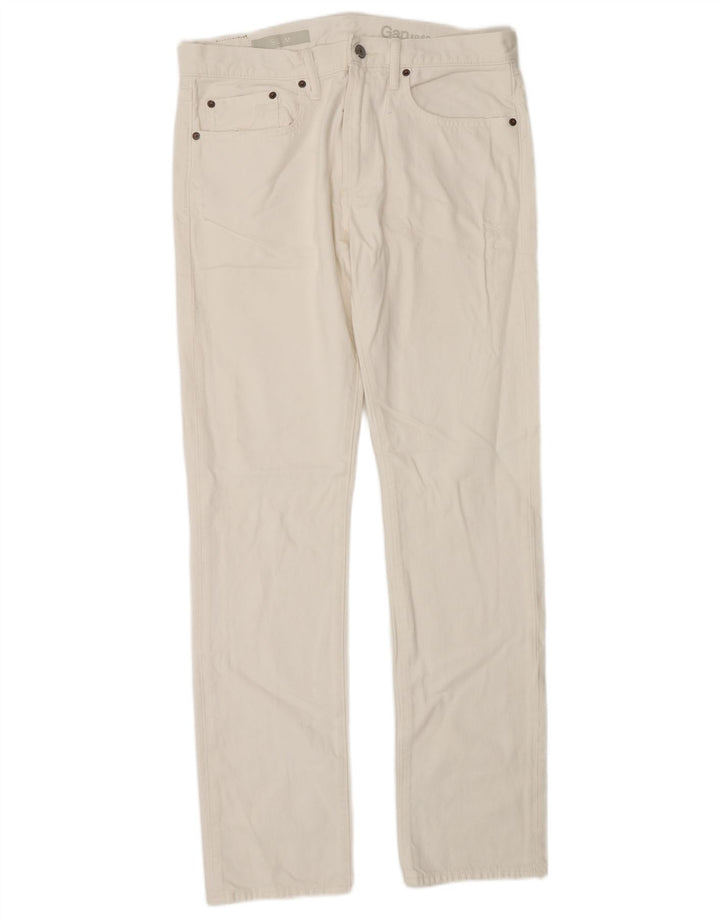 Gap Herre Slim Jeans W32 L34 Hvid Bomuld
