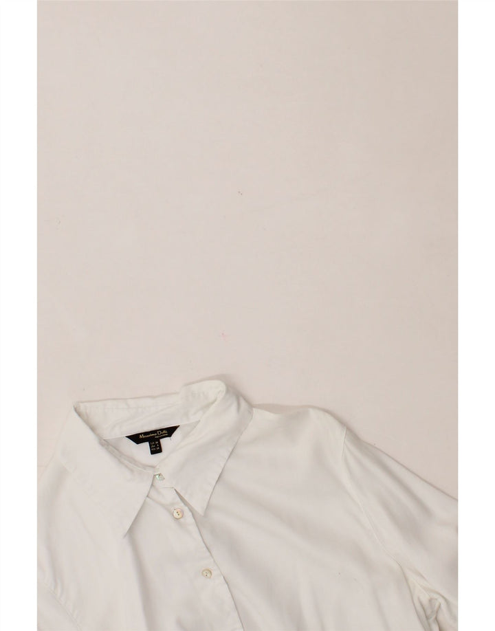 MASSIMO DUTTI Dameskjorte EU 38 Lille Hvid Lyocell