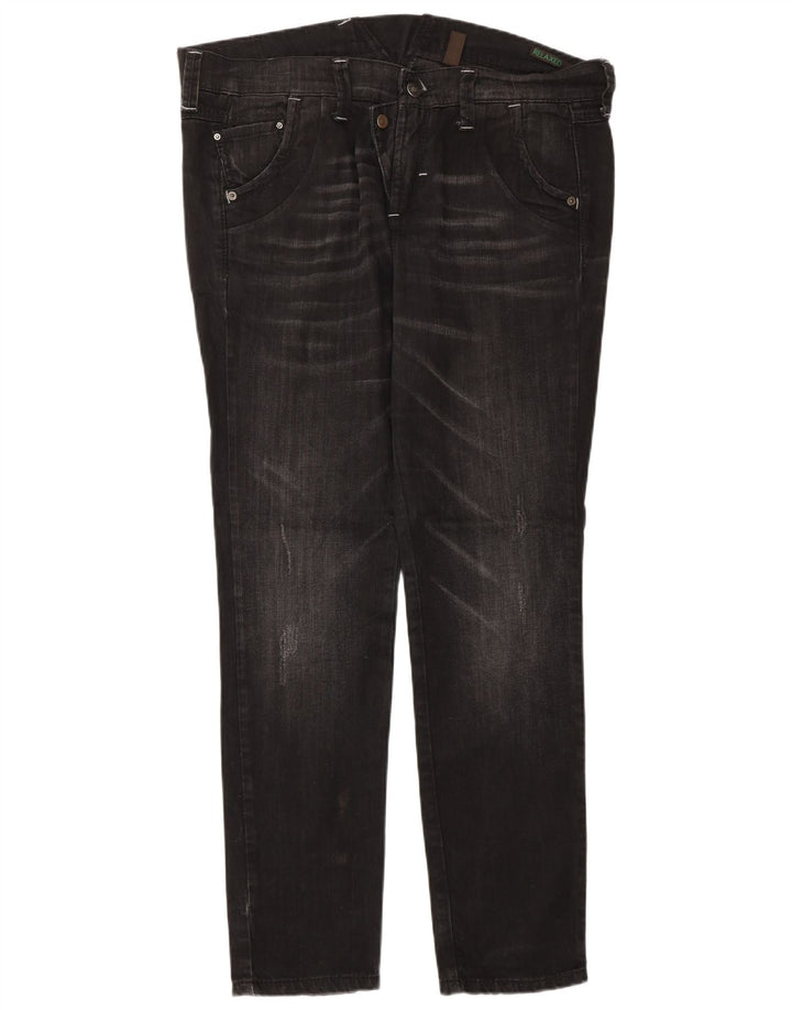 BENETTON Mens Distressed Relaxed Fit Slim Jeans W30 L30 Grey Cotton