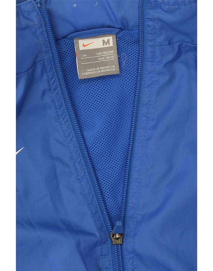 Nike Regnjakke med hætte til drenge 10-11 år Medium Blue Colourblock Nylon