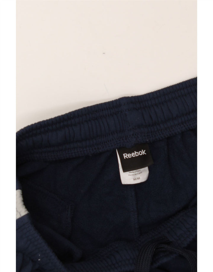 REEBOK Mens Tracksuit Trousers Medium  Navy Blue Colourblock Polyester Vintage Reebok and Second-Hand Reebok from Messina Hembry 