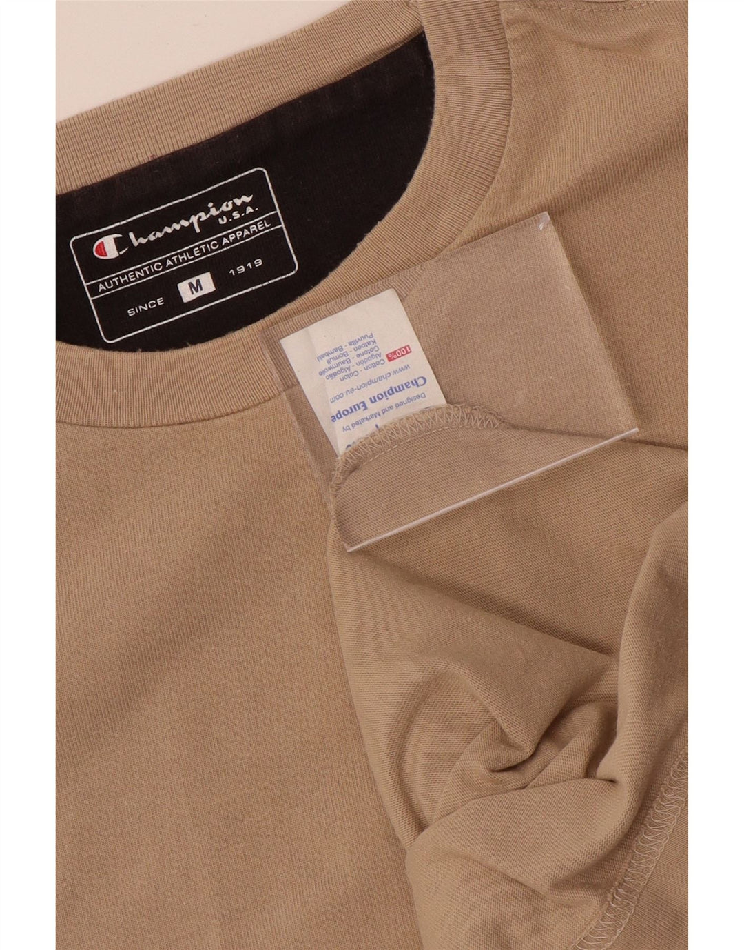 CHAMPION Herre T-Shirt Top Medium Beige Bomuld