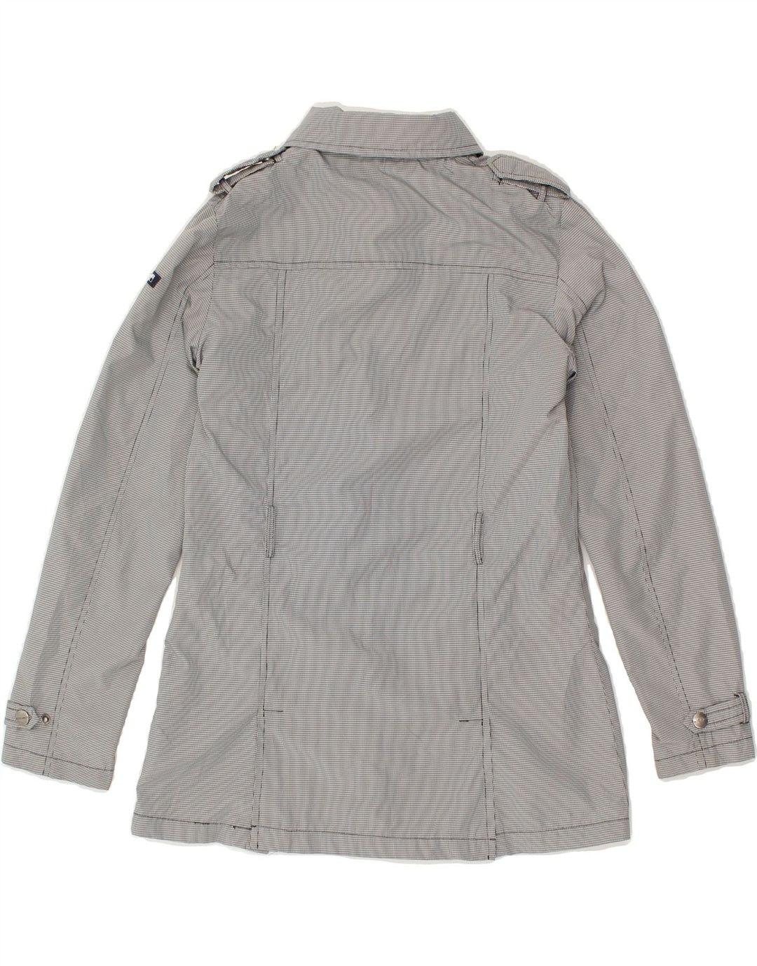 WOOLRICH Girls Military Jacket 11-12 Years Grey Gingham Polyester | Vintage Woolrich | Thrift | Second-Hand Woolrich | Used Clothing | Messina Hembry 