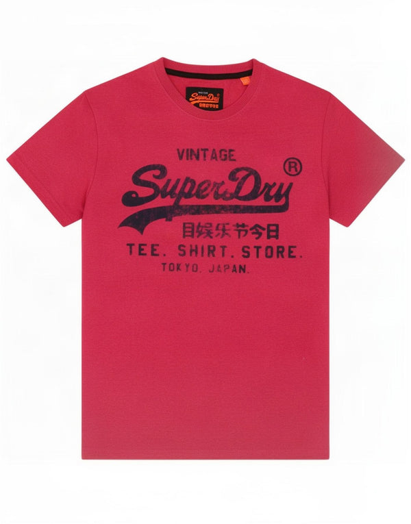 Superdry Grafisk T-shirt top til mænd, lille pink bomuld