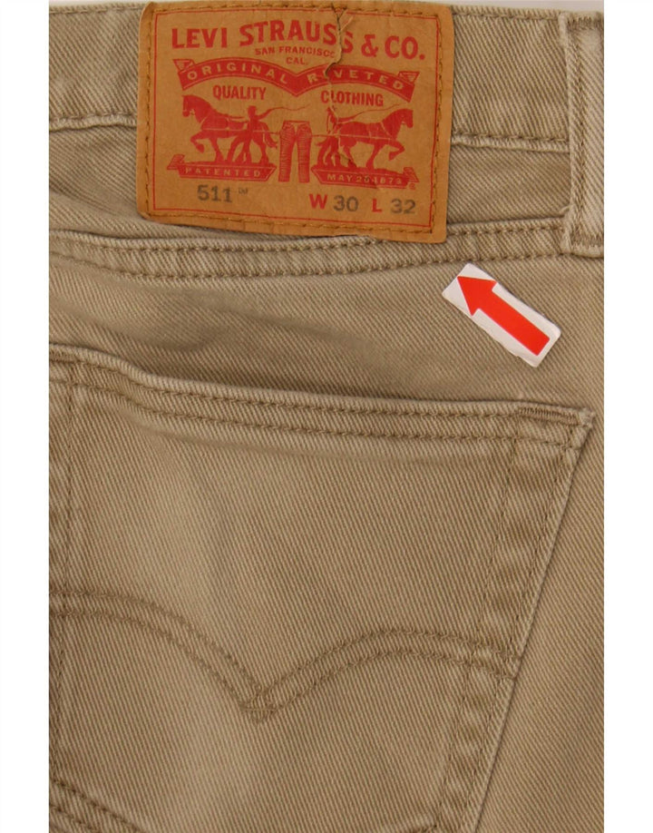 Levi's Herre 511 Slim Jeans W30 L32 Beige Bomuld