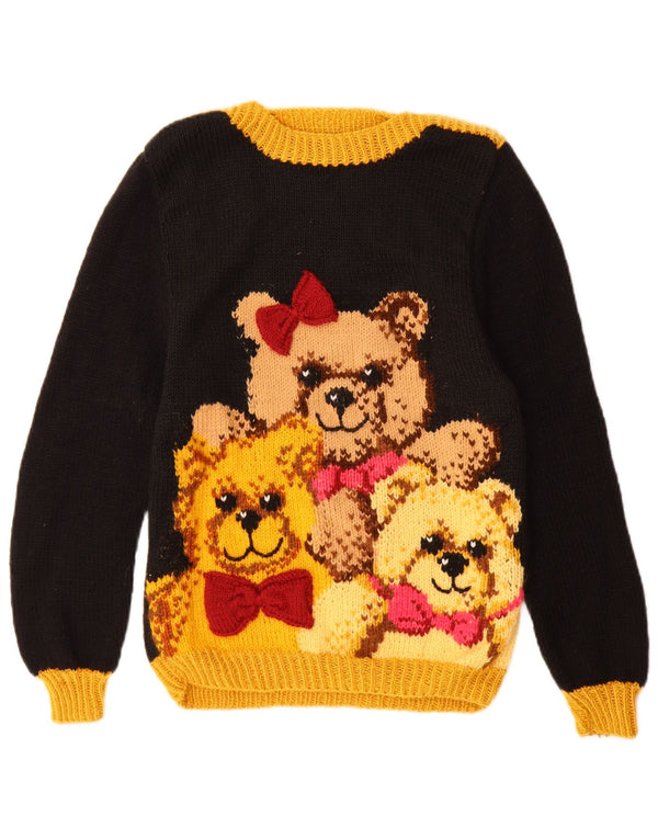 Vintage pigebamse bådhalstrøje 12-13 år sort