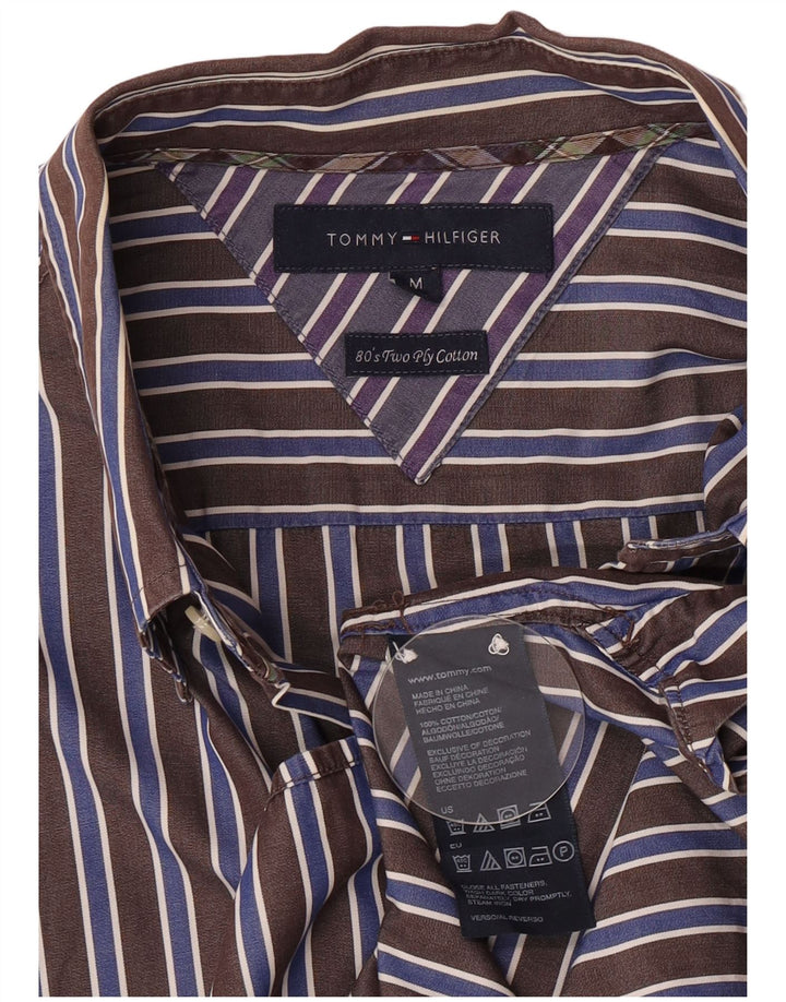 Tommy Hilfiger Herreskjorte Medium Brun Stribet Bomuld