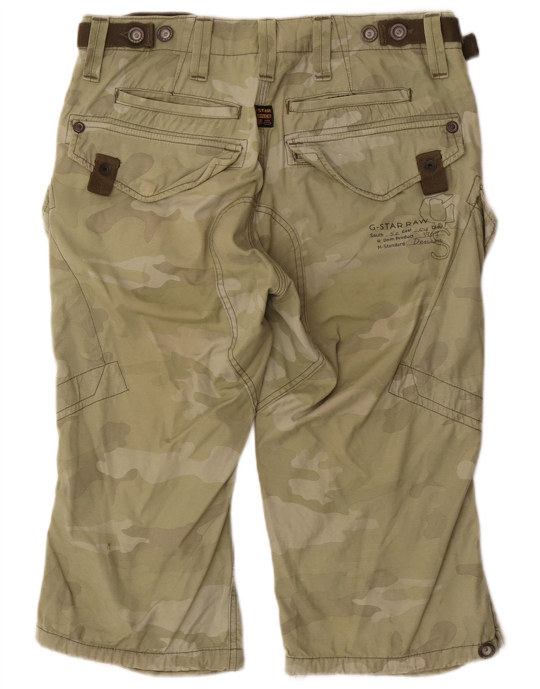 G-STAR Herre Cargo Bermuda Shorts Medium W34 Khaki Camouflage Bomuld
