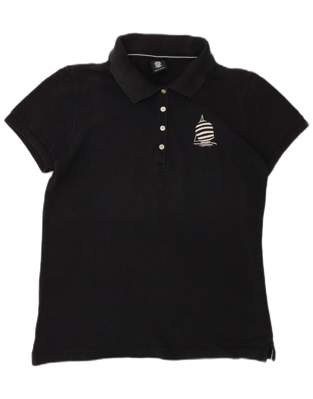 MARINA YACHTING Dame Polo Shirt UK 14 Stor Sort Bomuld