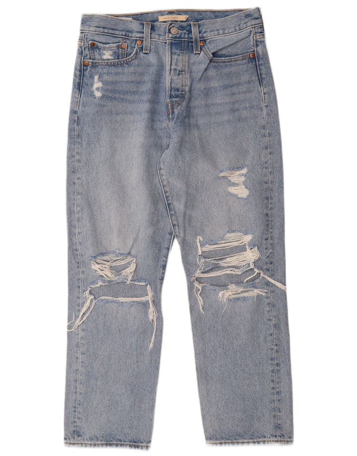 Levi's Dame Wedge Distressed Straight Jeans W28 L26 Blå Bomuld