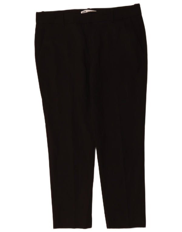 ZARA Dame Slim Chino Bukser EU 42 Large W32 L27 Sort Bomuld