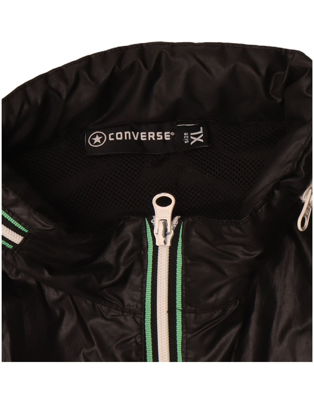Converse Herre Windbreaker Jacket UK 42 XL Sort Polyester