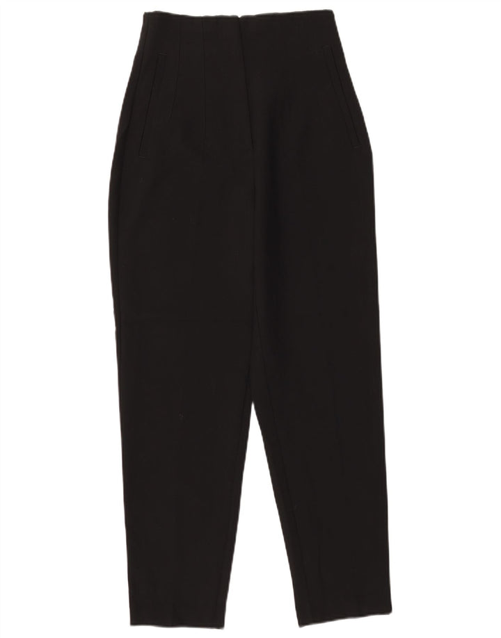 ZARA bukser med høj talje til kvinder XS W24 L26 sort polyester