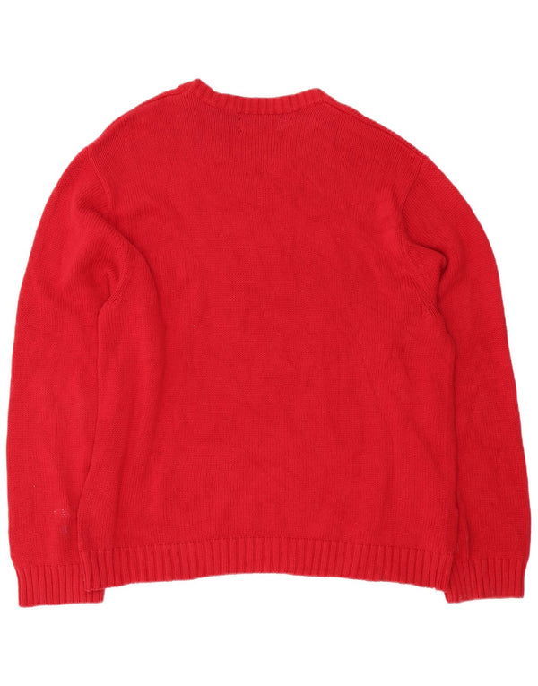 Chaps Herre Boat Neck Jumper Sweater XL Rød Bomuld