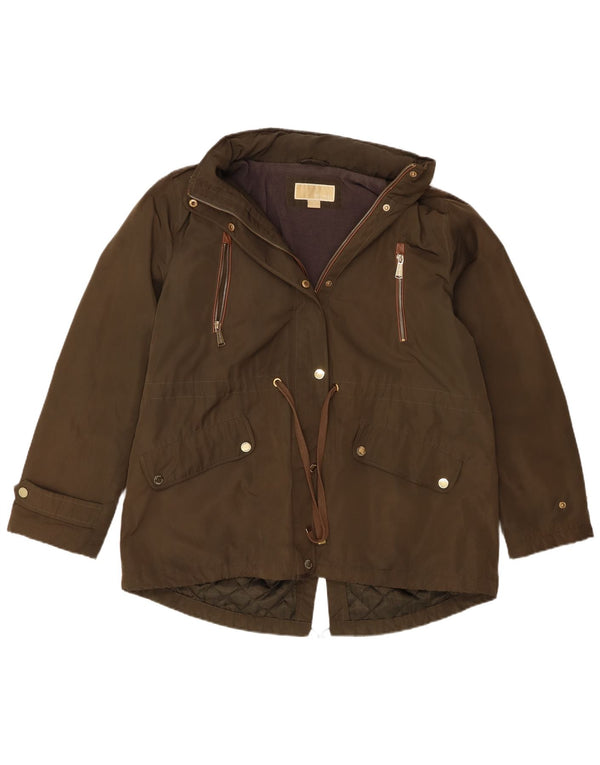 Michael Kors Dame Hooded Parka Jacket UK 18 XL Khaki Polyester