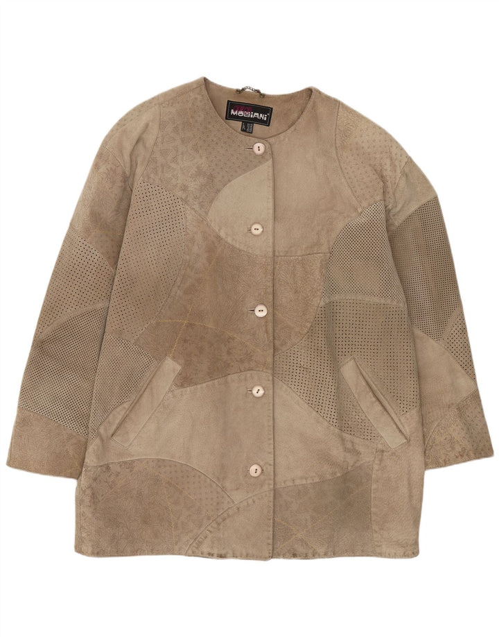 Giorgio Mobiani Dame Ruskind Overfrakke UK 18/20 XL Grå Colourblock