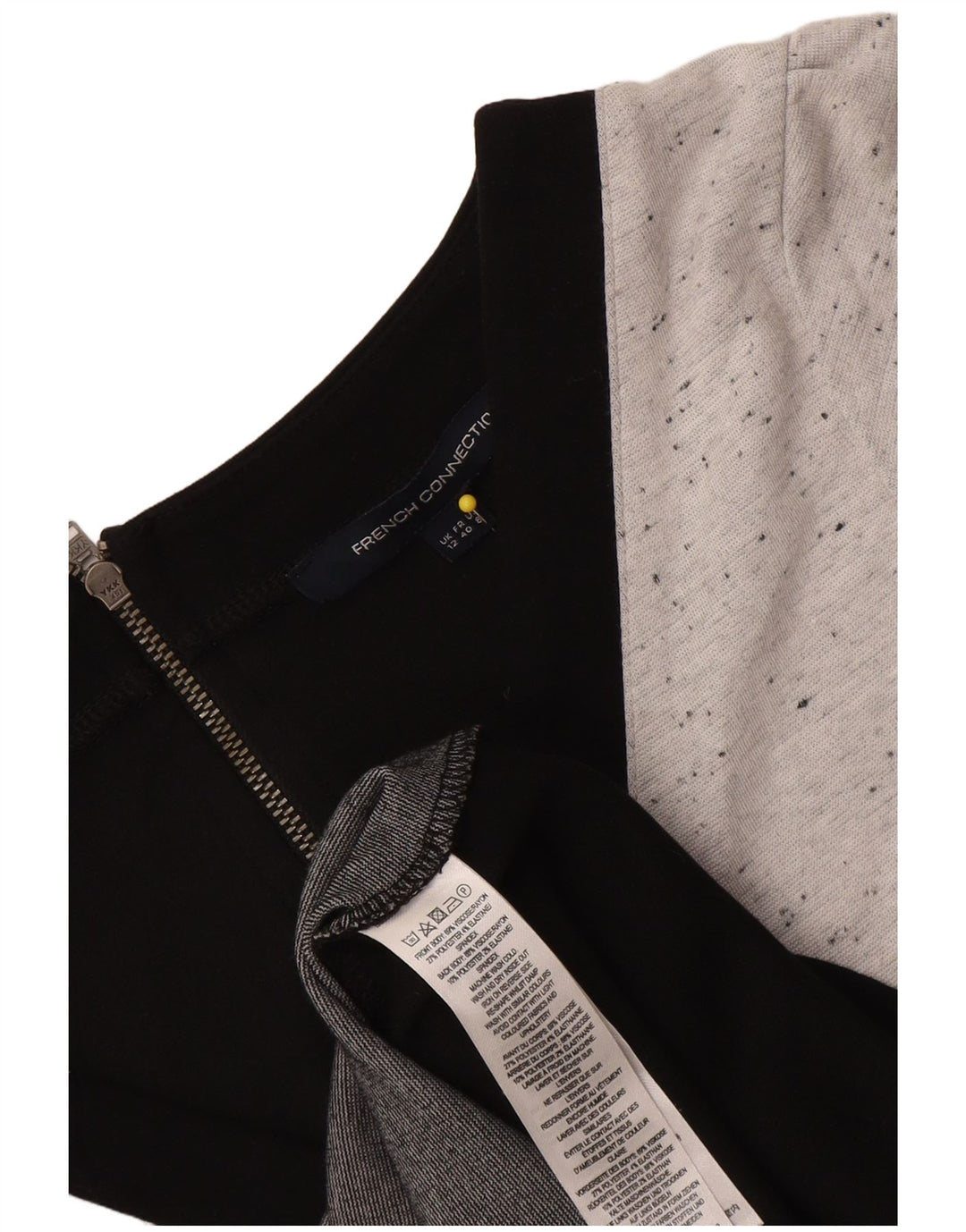 French Connection Womens Sheath Dress UK 12 Medium Grey Colourblock Viscose