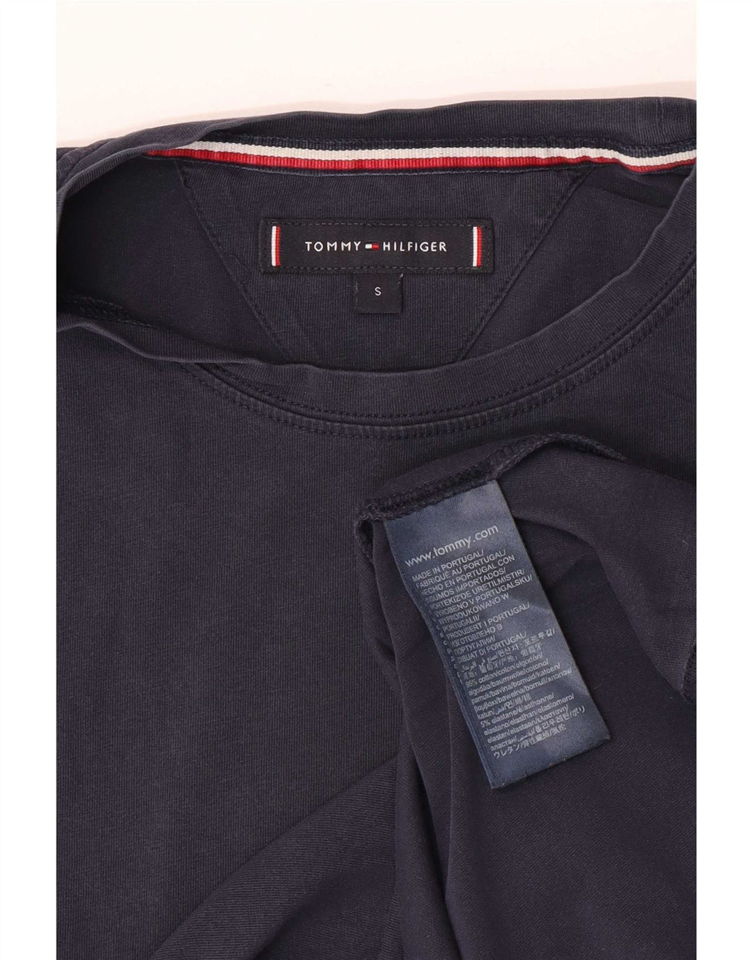 Tommy Hilfiger Herre T-shirt Top Lille marineblå bomuld