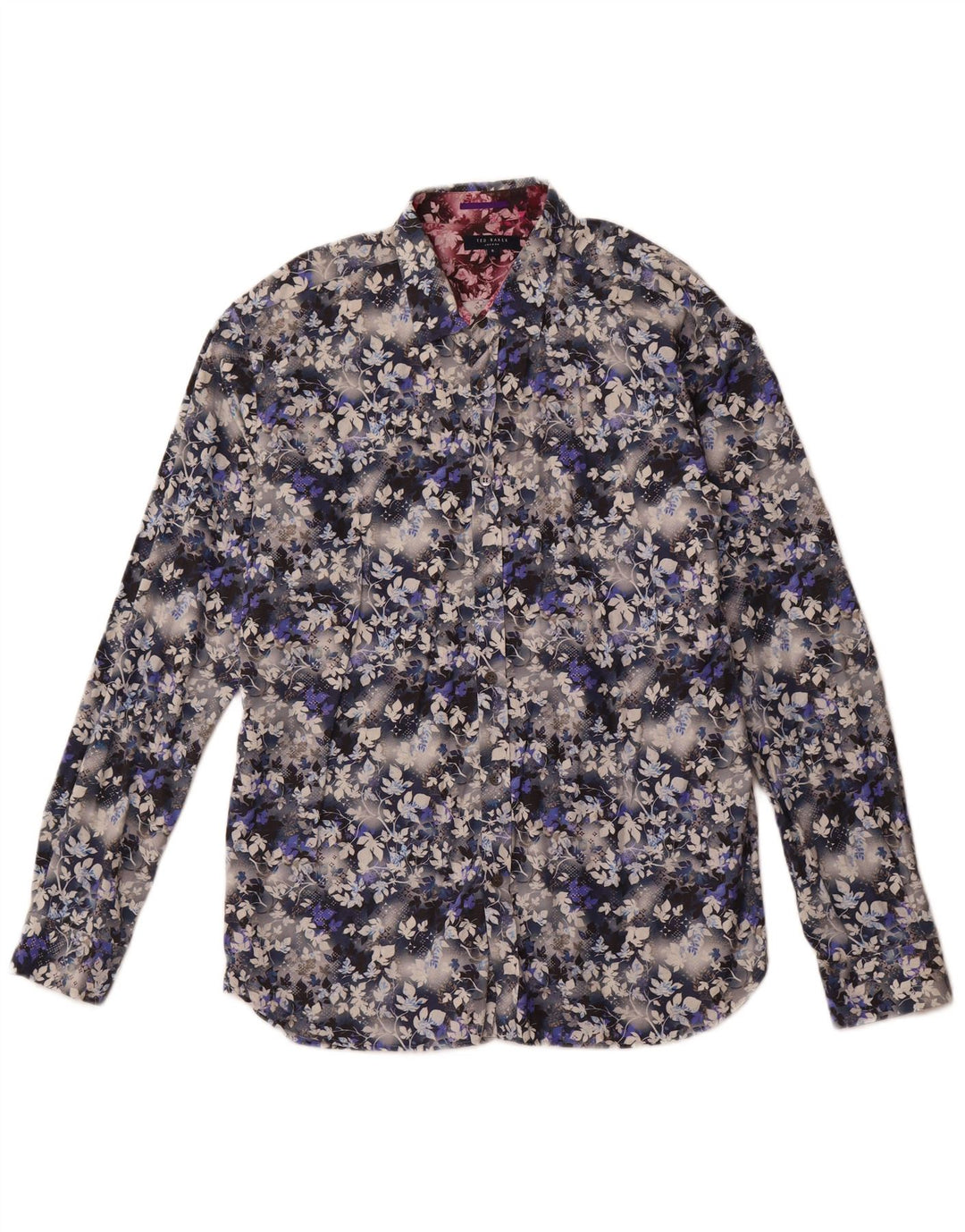 TED BAKER Herreskjorte str. 5 XL Flerfarvet blomsterbomuld