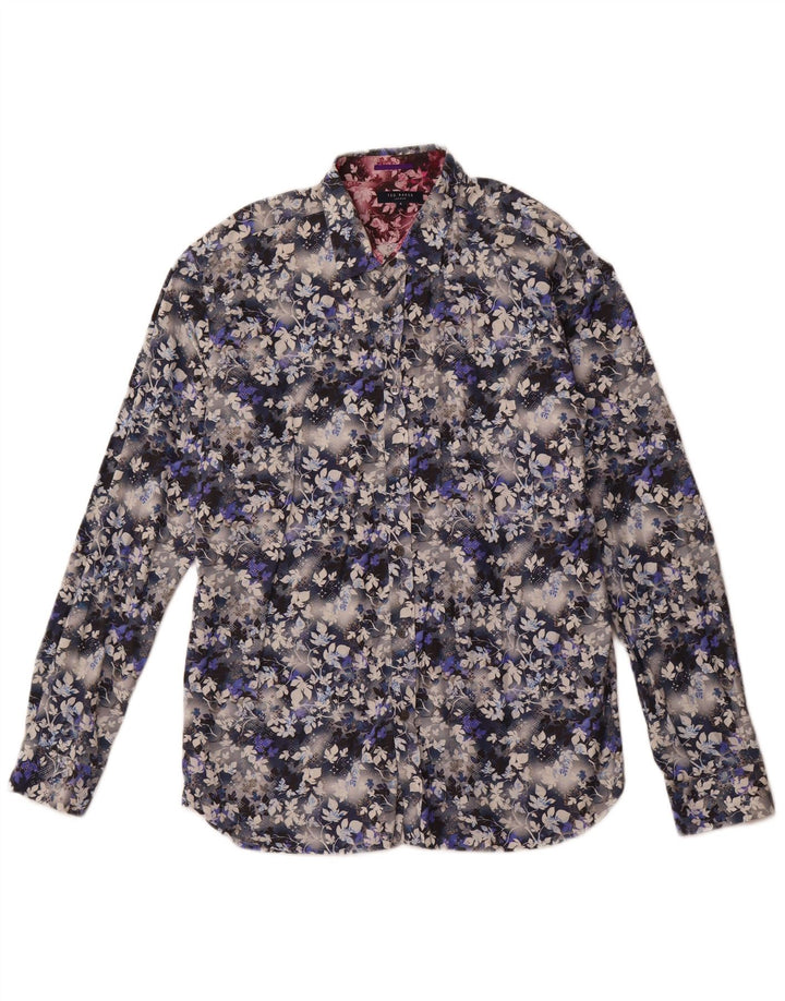 TED BAKER Herreskjorte str. 5 XL Flerfarvet blomsterbomuld