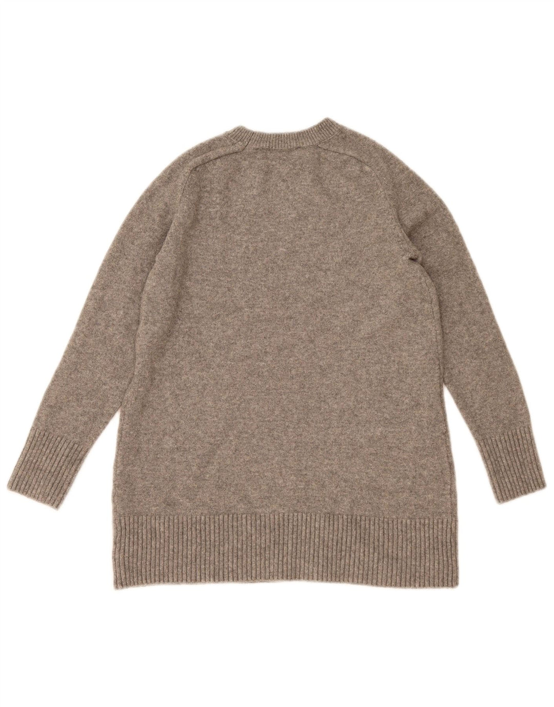 Zara Dame Boat Neck Jumper Sweater UK 12 Medium Grey Flecked Polyester