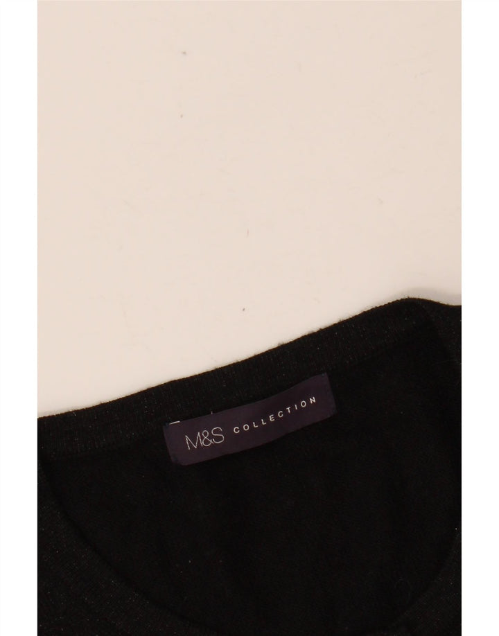 MARKS & SPENCER Dame cardigan sweater UK 14 Medium Black Flecked