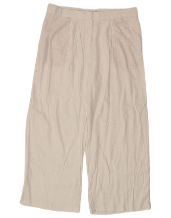 Marks & Spencer Kvinder Casual Bukser med høj talje UK 16 Large W36 L27 White