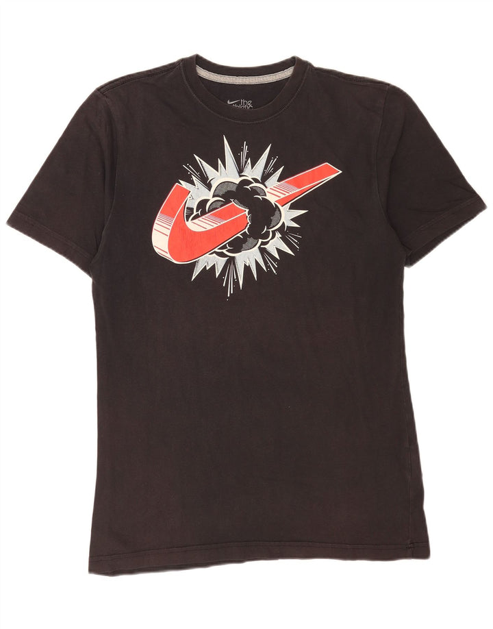 Nike Herre Regular Fit Grafisk T-shirt Top Medium Sort Bomuld