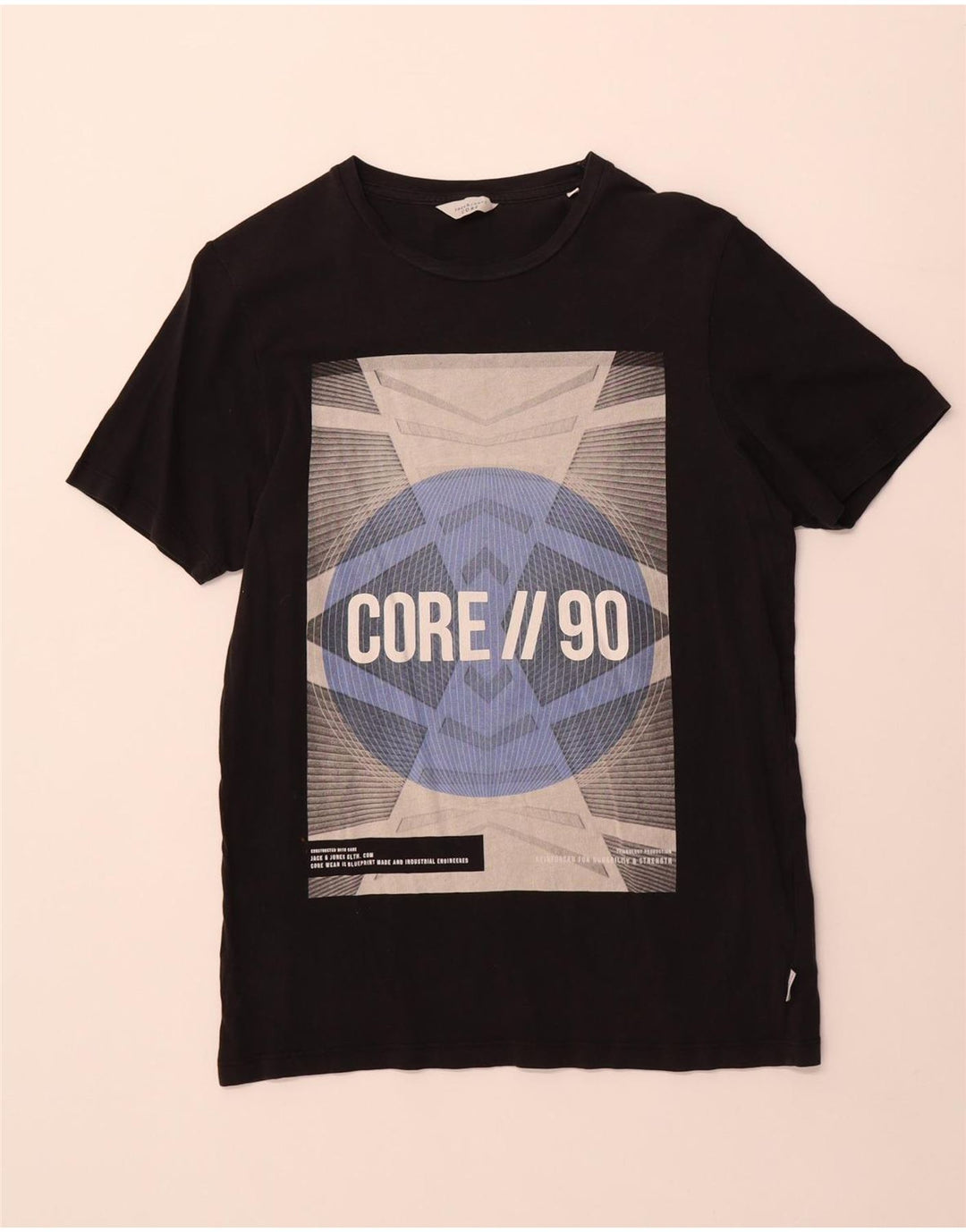 Jack & Jones Herre grafisk T-shirt Top Lille sort bomuld