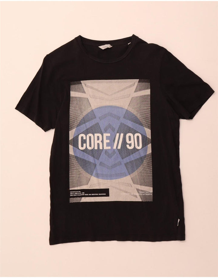 Jack & Jones Herre grafisk T-shirt Top Lille sort bomuld