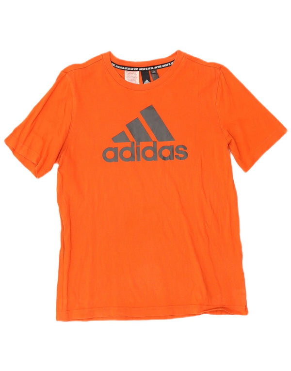 Adidas drenge almindelig grafisk t-shirt top 13-14 år orange bomuld sport