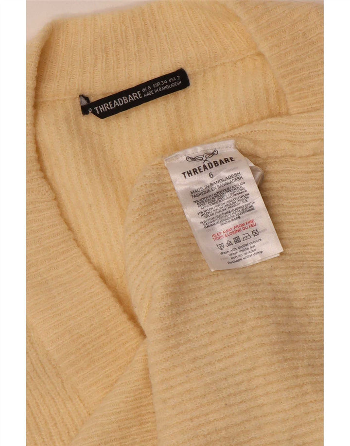 Threadbare Dame Oversized Cardigan Sweater UK 6 XS Beige Akryl