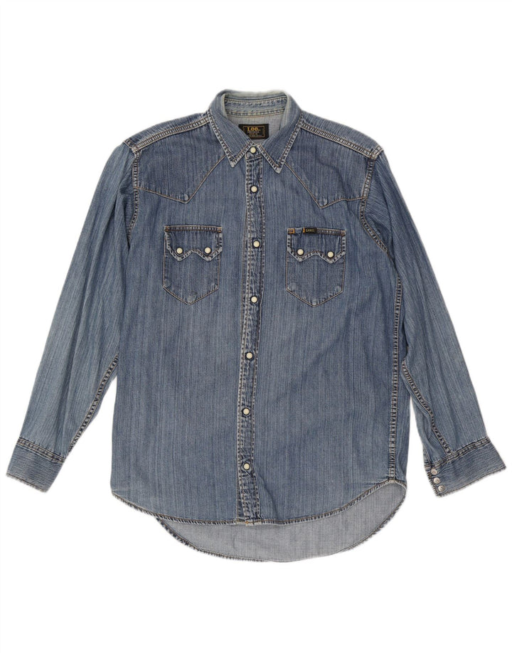 Lee Denimskjorte til mænd, medium blå nylon