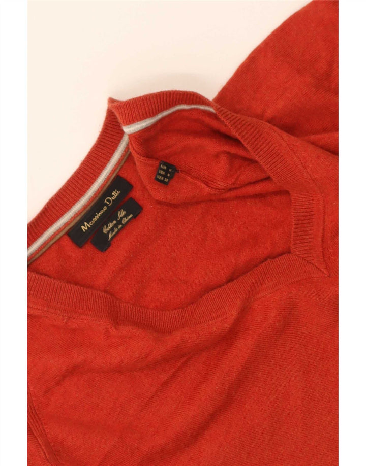 Massimo Dutti Herre V-hals sweater Medium Rød Bomuld