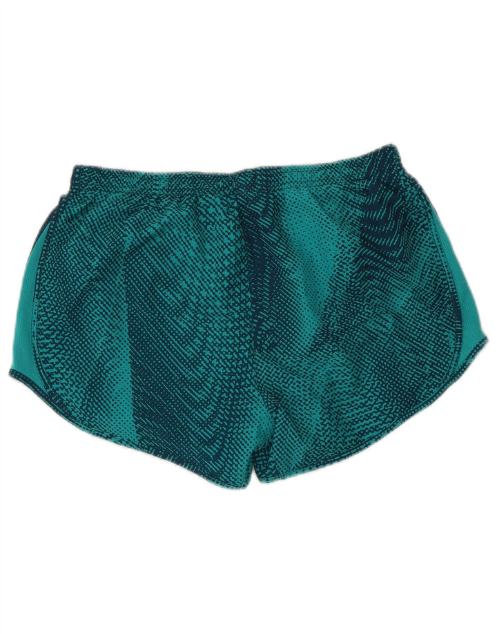 NIKE Dri Fit sportsshorts til kvinder UK 10 Små blå geometrisk polyester