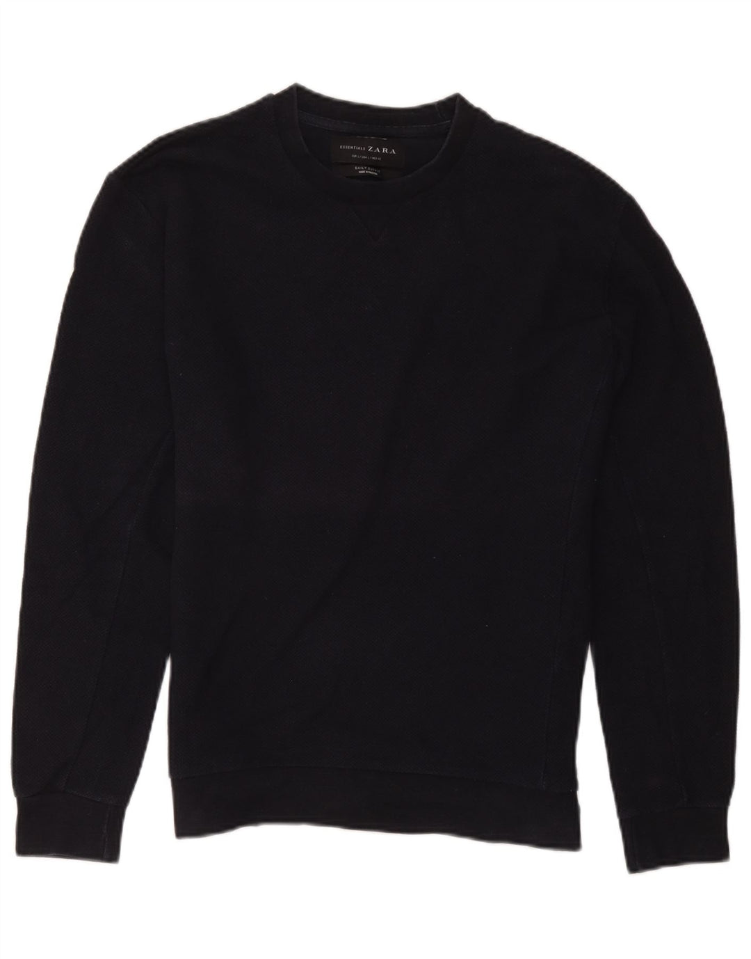 Zara Herre Sweatshirt Jumper Stor Marineblå Bomuld