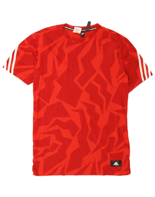 Adidas drenge T-shirt top 15-16 år rød geometrisk bomuld
