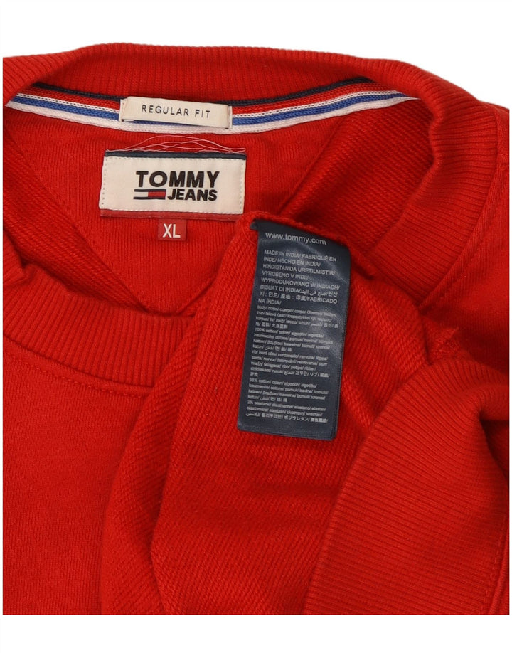 Tommy Hilfiger Herre Grafisk Regular Fit Sweatshirt Jumper XL Rød Bomuld