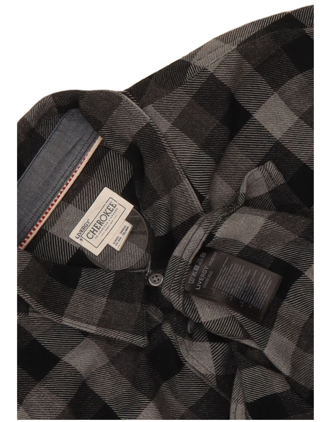Cherokee herre flannel skjorte 2XL grå ternet bomuld
