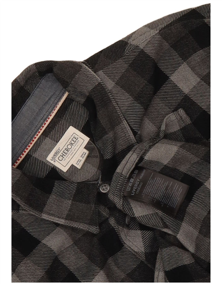 Cherokee herre flannel skjorte 2XL grå ternet bomuld